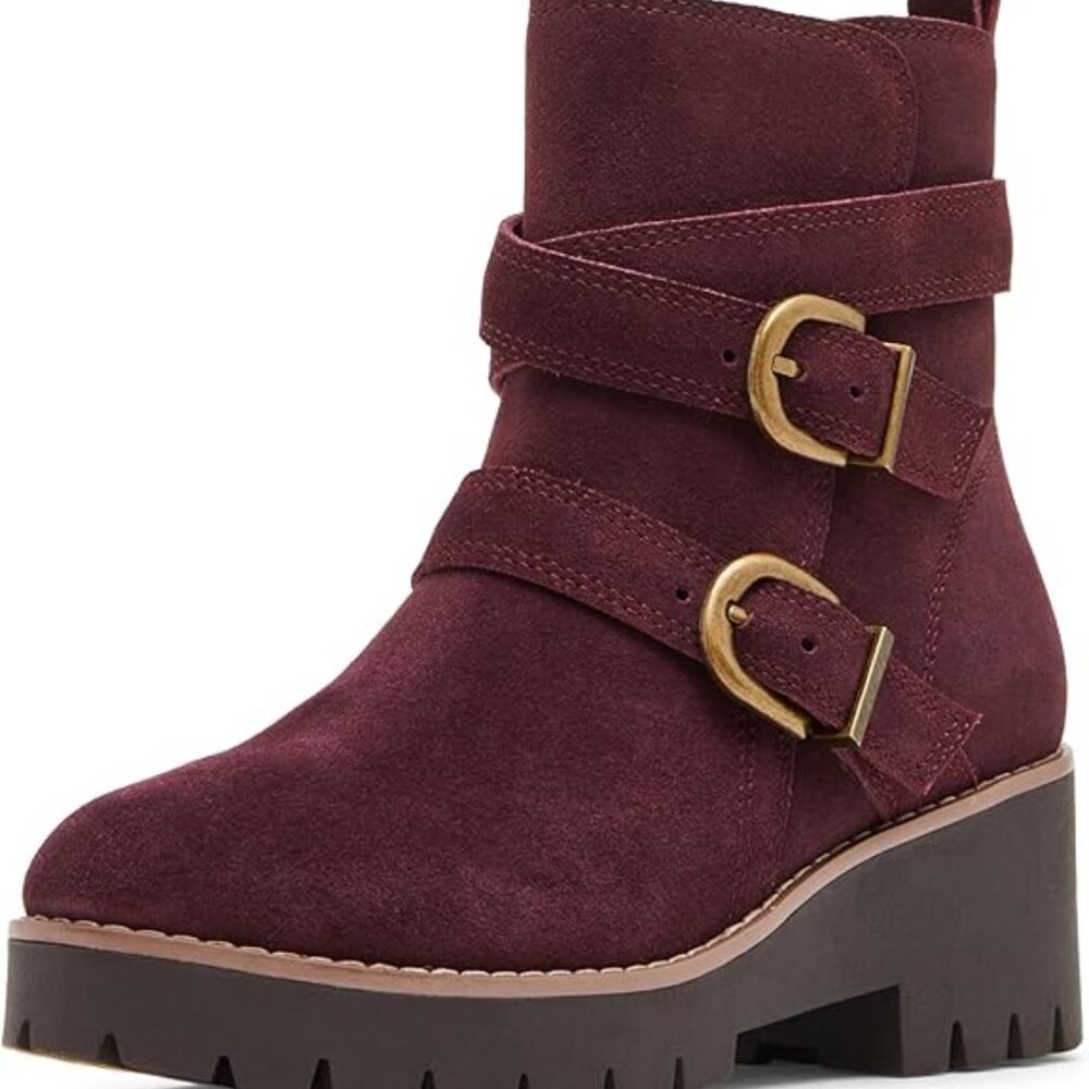 Blondo Women's Dazie Ankle Boot Waterproof Wine Suede 7.5